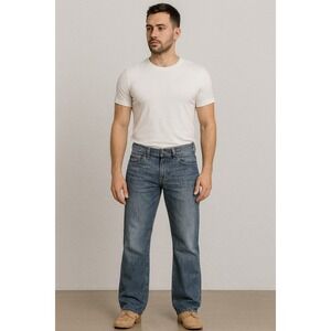 Bally Jeans Men's 28x30 Blue Straight Leg Embroidered Pockets Designer‎ Denim